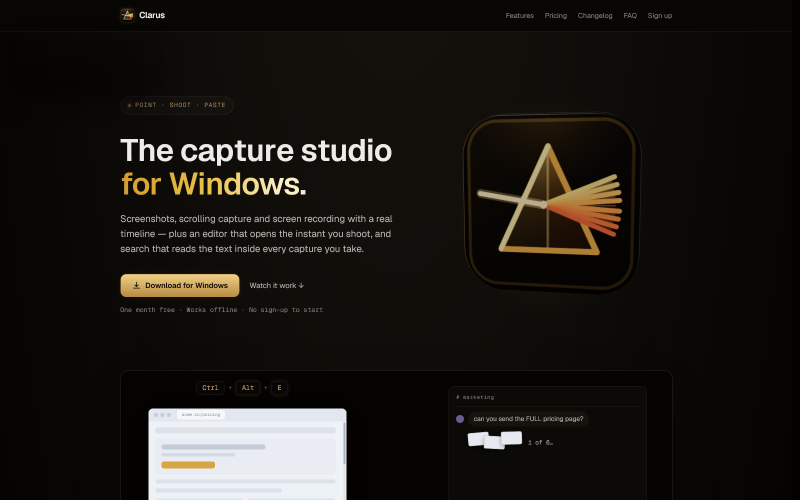getclarus.dev — the product site